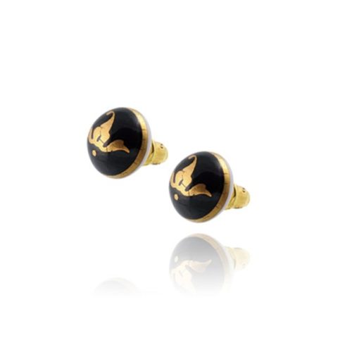 ZEMA – Barokk fekete&Arany fülbevaló (11 mm)