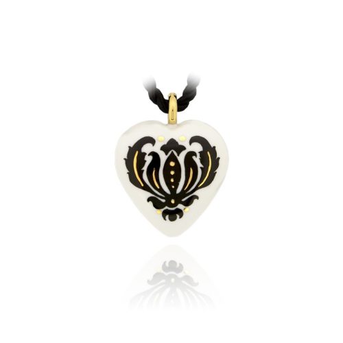 ZEMA – Barokk fehér szív medál 40 mm