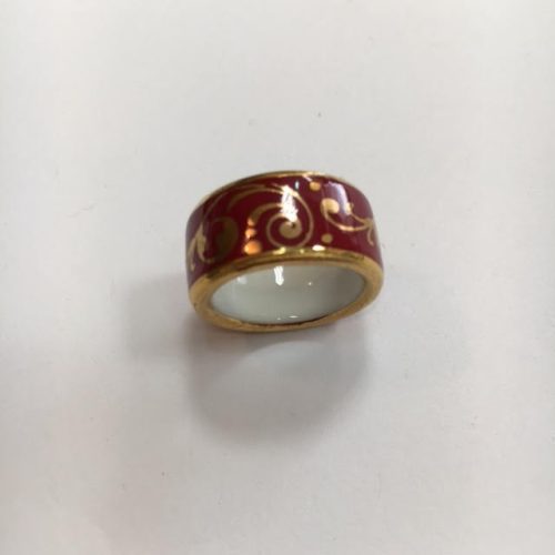 ZEMA –Barokk Piros&Arany Finomporcelán Gyűrű