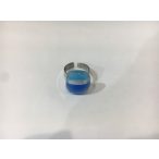 ROZETTA-Kék Csíkos  Üveg Gyűrű