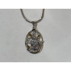 Cirkónia  köves  ezüst medál-ovális