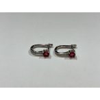 Pink topaz köves ezüst fülbevaló
