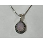 Rózsakvarsz köves ezüst medál – Kócos levelek