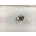 Borostyán köves ezüst  gyűrű-Tac