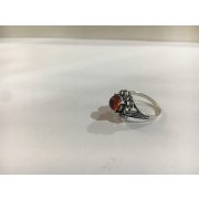 Borostyán köves ezüst  gyűrű-Tac