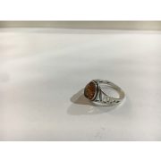 Borostyán köves ezüst  gyűrű-Ballim