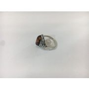 Borostyán köves ezüst gyűrű –Örenbasi
