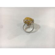 Borostyán köves ezüst gyűrű – Konyak kupacs