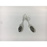 Borostyán köves ezüst fülbevaló – Pandora szelencéje