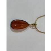 Borostyán köves aranyozott ezüst medál – Cukorcsepp