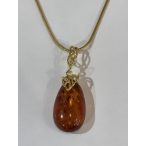 Borostyán köves ezüst  medál-Aysel