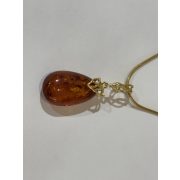 Borostyán köves ezüst  medál-Aysel