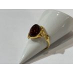 Borostyán köves ezüst  gyűrű-Nursel