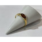 Borostyán köves ezüst  gyűrű-Damla