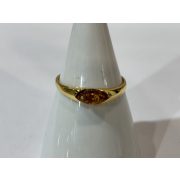 Borostyán köves ezüst  gyűrű-Damla