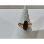Borostyán köves ezüst  gyűrű-Tacs
