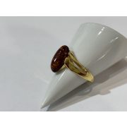 Borostyán köves ezüst  gyűrű-Tacs