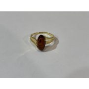 Borostyán köves ezüst  gyűrű-Tacs