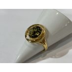 Borostyán köves ezüst  gyűrű-Andras