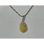 Borostyán köves ezüst medál-Szivarvany