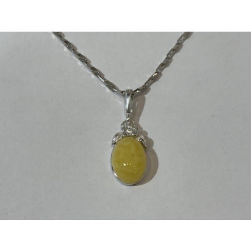 Borostyán köves ezüst medál-Szivarvany