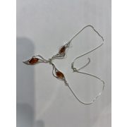 Borostyán köves ezüst  nyaklánc