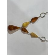 Borostyán köves ezüst nyaklánc-Ambrózia