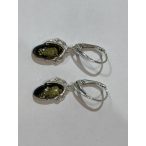 Borostyán köves ezüst fülbevaló – Vibráló vonzerő