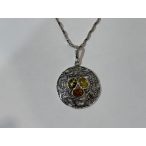 Borostyán köves ezüst medál – Sivatagi varázslat