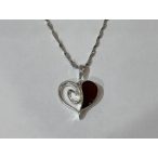 Borostyán köves ezüst medál – Csábító szív