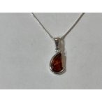 Borostyán köves ezüst  medál-Fanni