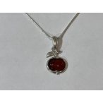 Borostyán köves ezüst medál –Alma