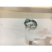 Tűzzománc ezüst gyűrű-Türkiz