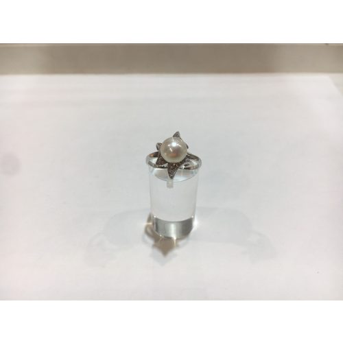 Gyöngy  ezüst gyűrű-Virgínia