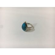 Ezüst gyűrű csepp alakú türkiz kővel
