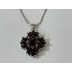 Gránát köves ezüst medál-Damla