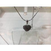 Gránát köves szív alakú ezüst  medál