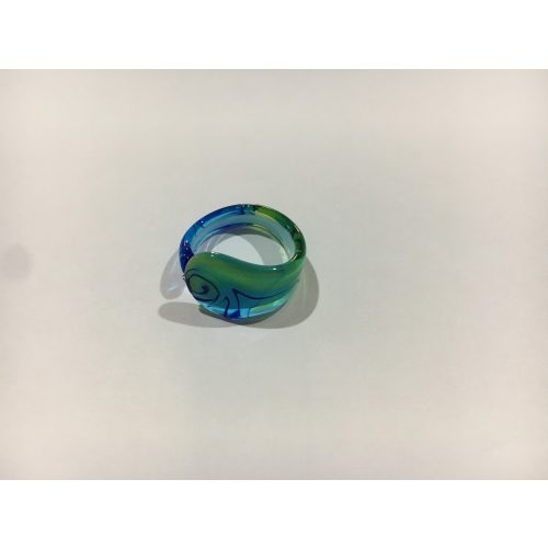 JT. ÜVEG-Tenger kék Nagy Gyűrű