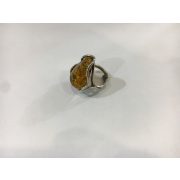 Borostyán köves ezüst gyűrű -yozgat