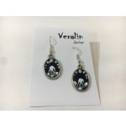 Verolin Design-Kézzel festett  fülbevaló-sötét kék