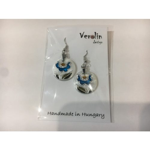 Verolin Design-Kézzel festett gyöngyház fülbevaló
