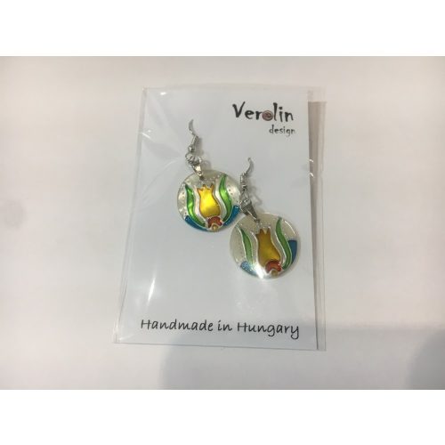 Verolin Design-Kézzel festett gyöngyház fülbevaló-2