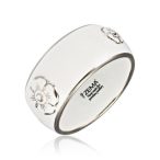   ZEMA-ZEMA Nefelejcs Fehér&Platina Finomporcelán Széles Karperec